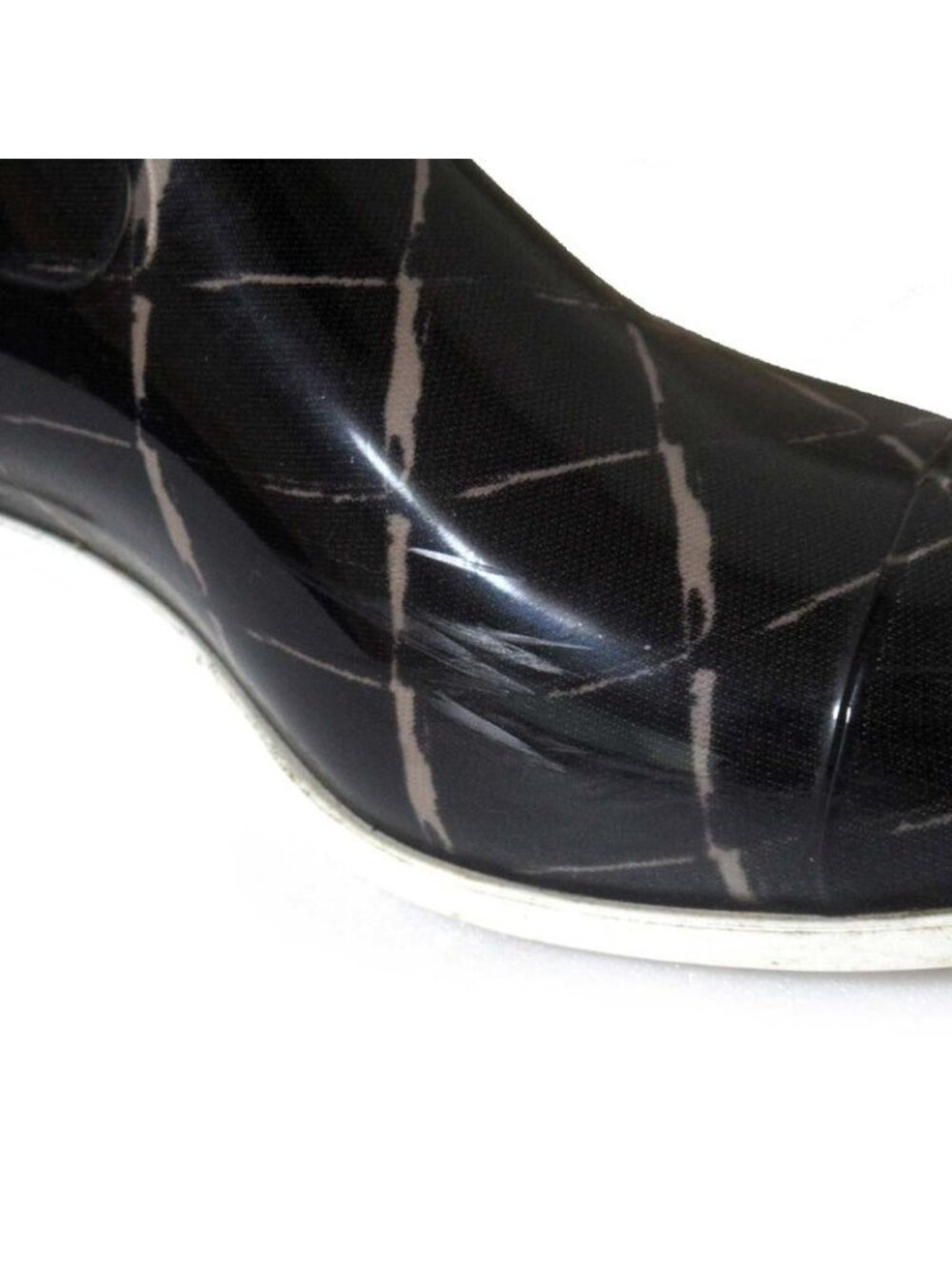 ★SOLD★ Chanel Quilted Pattern Rain Boots Size 37 Black - Picture 5 of 9